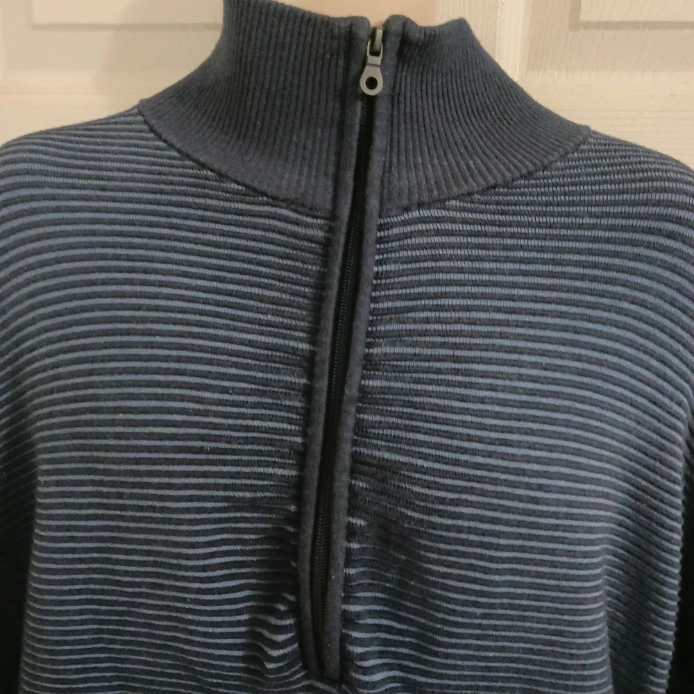 Aerie Offline 1/4 Zip Pullover Sweater Size XL Black Cotton Blend Pullover Men - Picture 3 of 11